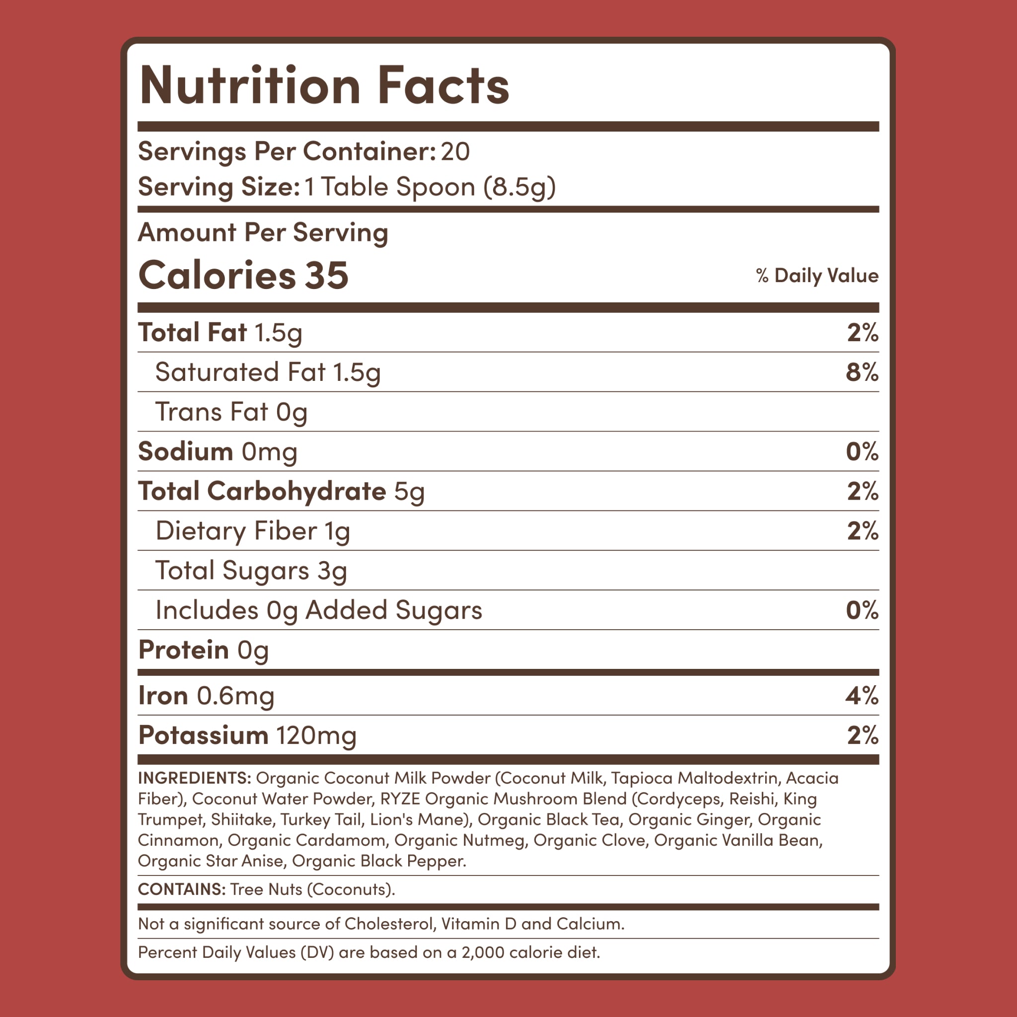 Mushroom Chai (20 Servings) - with an Easy Daily Chai Format