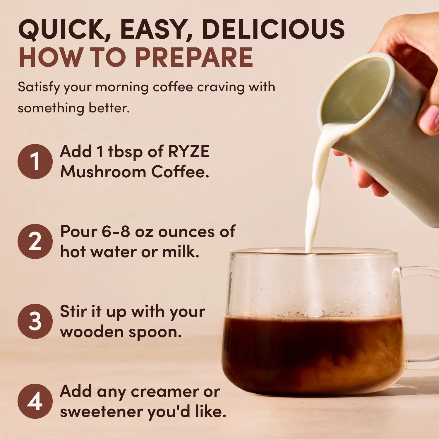 Mushroom Coffee Dark Roast (30 Servings) - with an Easy Dark Roast Format