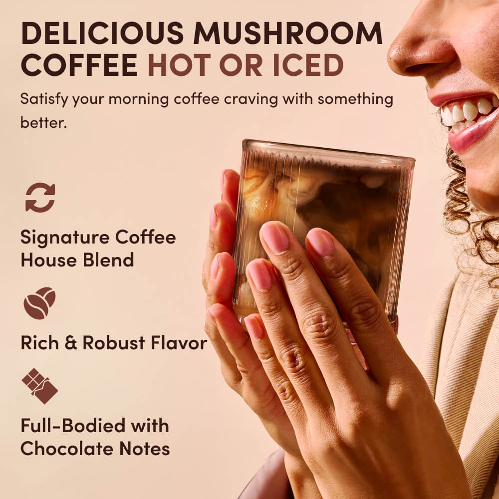 Mushroom Coffee Dark Roast (30 Servings) - with an Easy Dark Roast Format