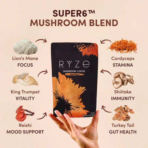 Mushroom Coffee Dark Roast (30 Servings) - with an Easy Dark Roast Format