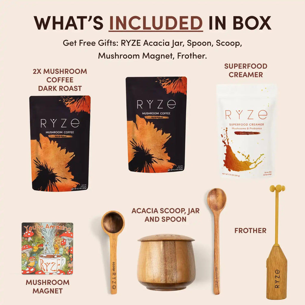 RYZE Ritual Set Dark Roast (90 Servings) - with Multiple Drink Options
